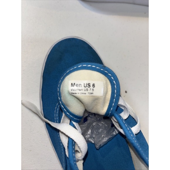 VANS Sneakers Men 6 Women 7.5 Blue Low Top Canvas Shoes‎ Skater Lace Up - Picture 4 of 10